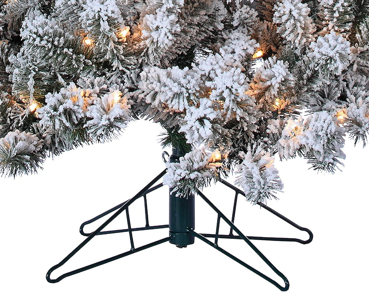 7 ft Pre Lit Clear Flocked Pine Q974