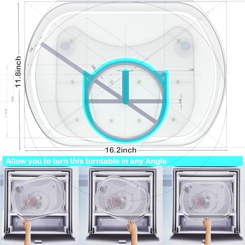 16.2"x11.8" Clear Rotating Tray with 5 Divider S15943