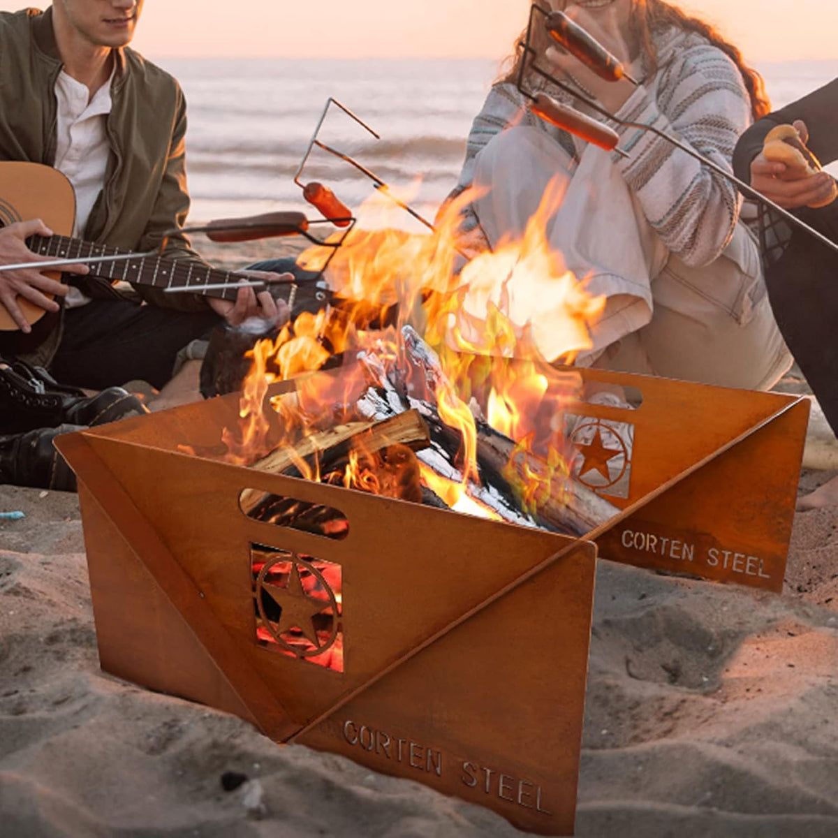 Corten Steel Wood Burning Fire Pit S1911