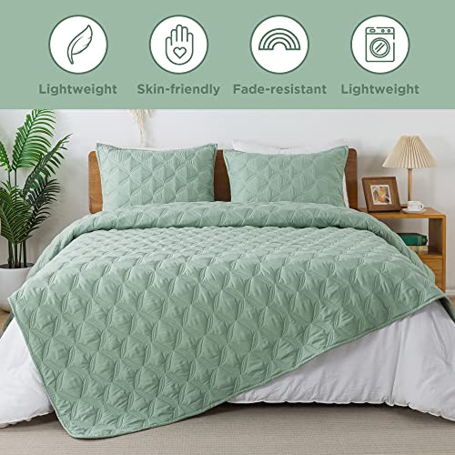 Twin Size Teal Summer Quilt Comforter 2 Pieces E1765