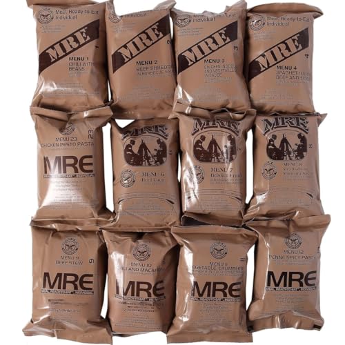Variety Pack of 12 MRE Meals Ready to Eat with Flameless Heater M19272
