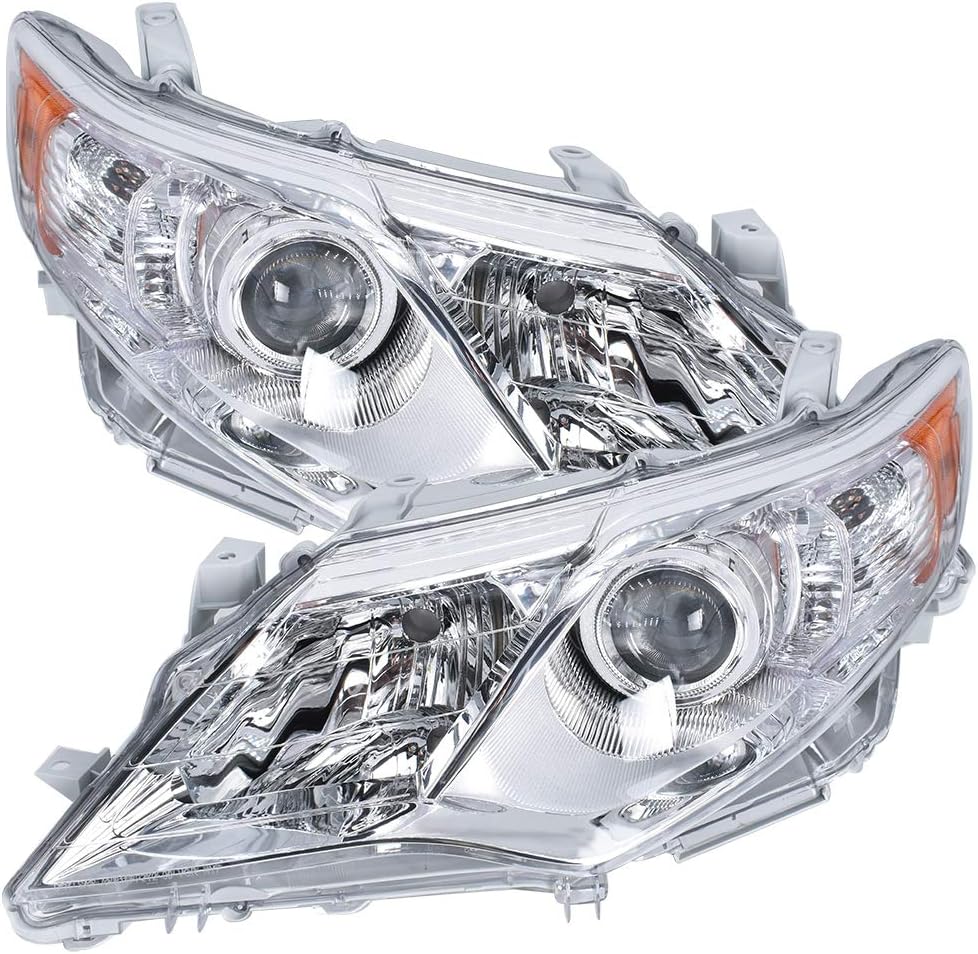 Projector Headlights Assembly ABS Plastic Housing Polycarbonate Lens for 2012-2014 Toyota Camry Left+Right C66698