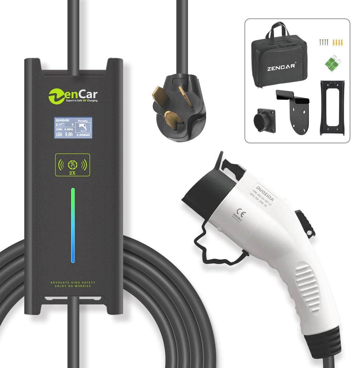 EV Charger with Cable Holder, Timing Delay, 230V, 16A, NEMA 6-20 J750291