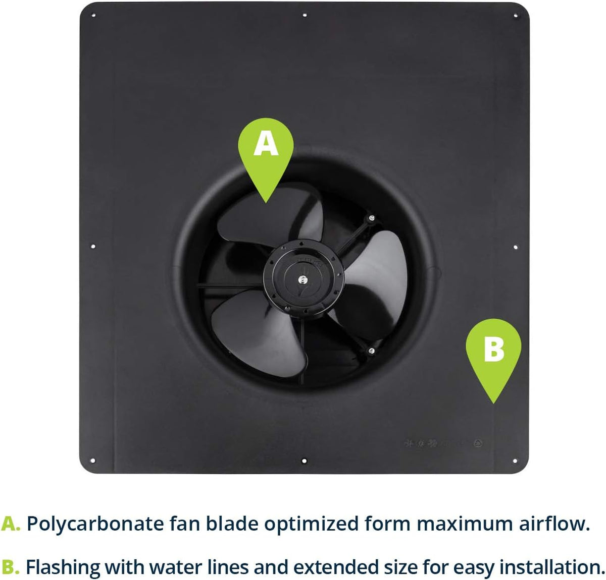 Solar Powered Polycarbonate Vent, 400 CFM V34131