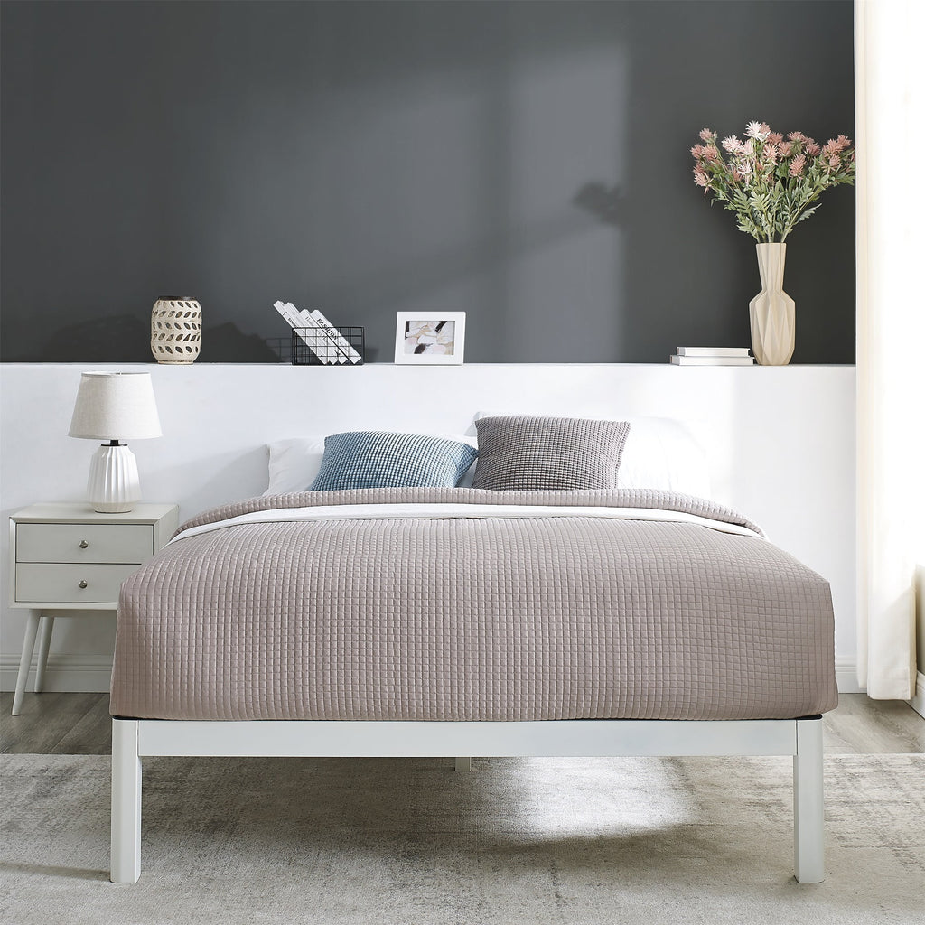 Queen Wood Slat Metal Platform Bed Frame G351341