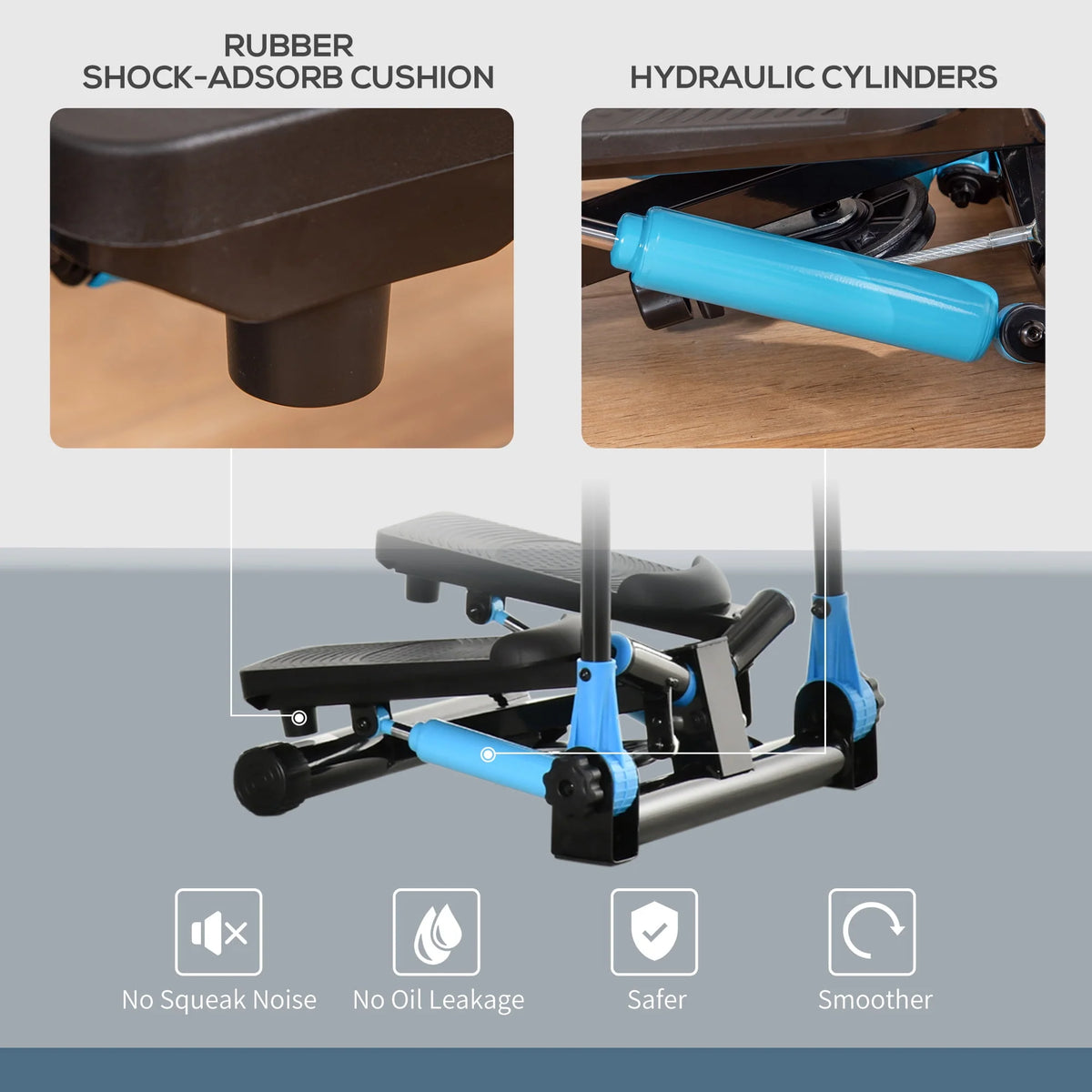 Stair Stepper Cardio Fitness Machine with Height Adjustable Bars F992