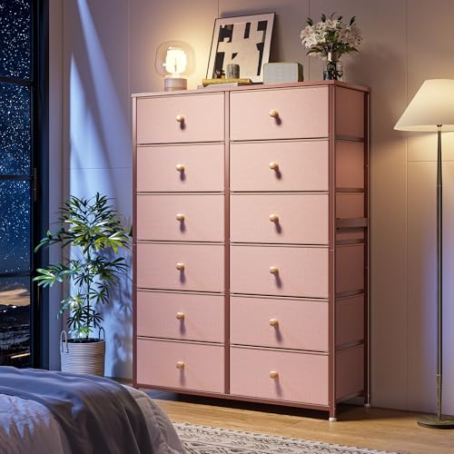 12 Drawer Tall Dresser with Wooden Tabletop F540005