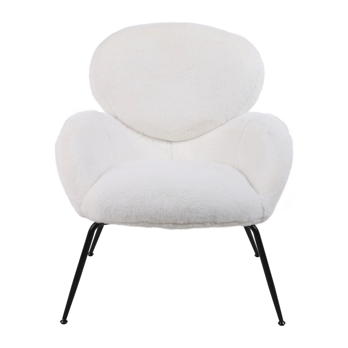 Sherpa Accent Armchairs with Black Metal Legs W7484