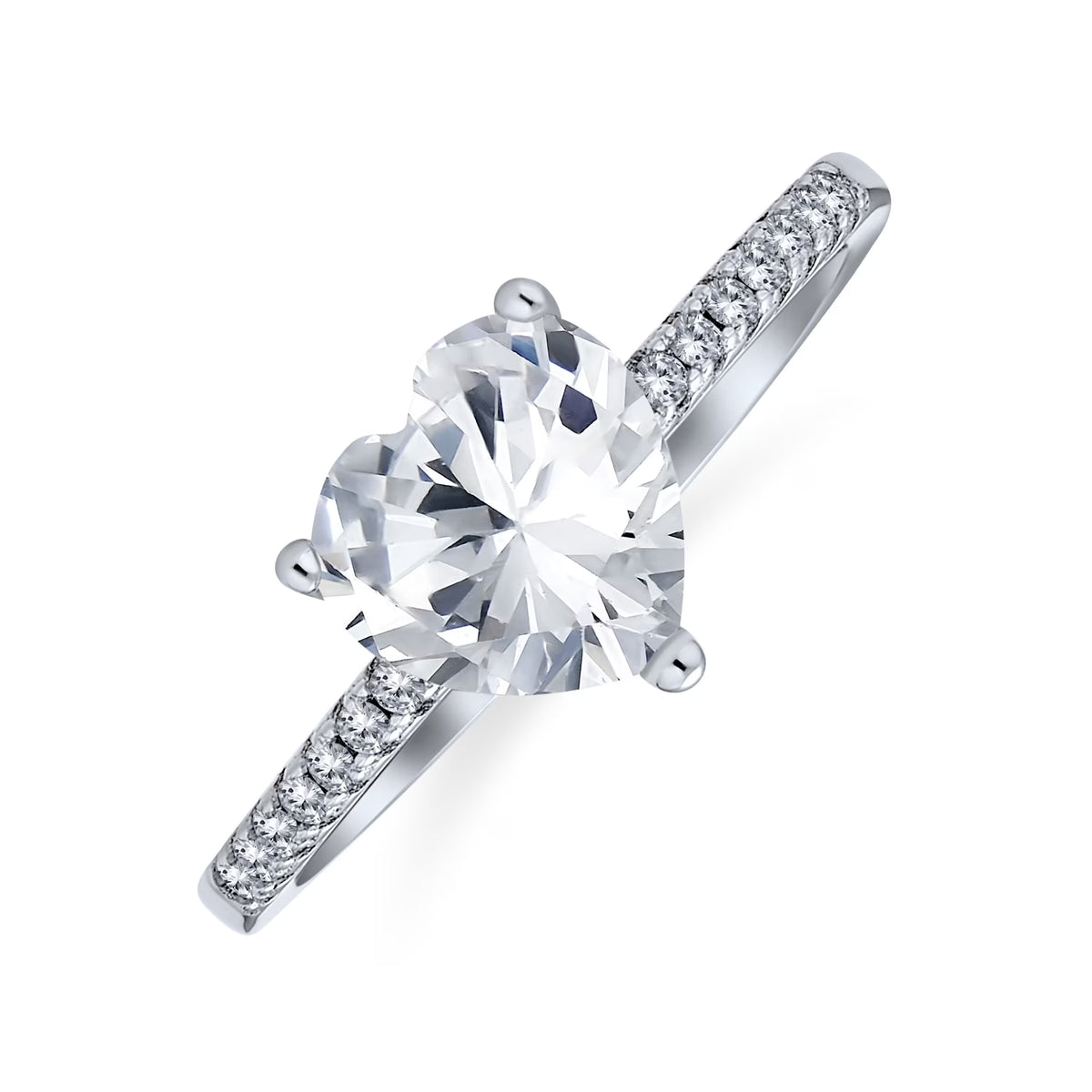 2.5CT Heart Solitaire CZ Engagement Ring .925 Sterling Silver Ring A96115