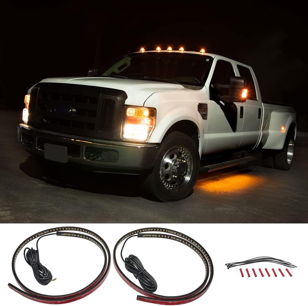 Amber LED Running Board Light Kit with White Courtesy Lights, Pack of 2 I44728