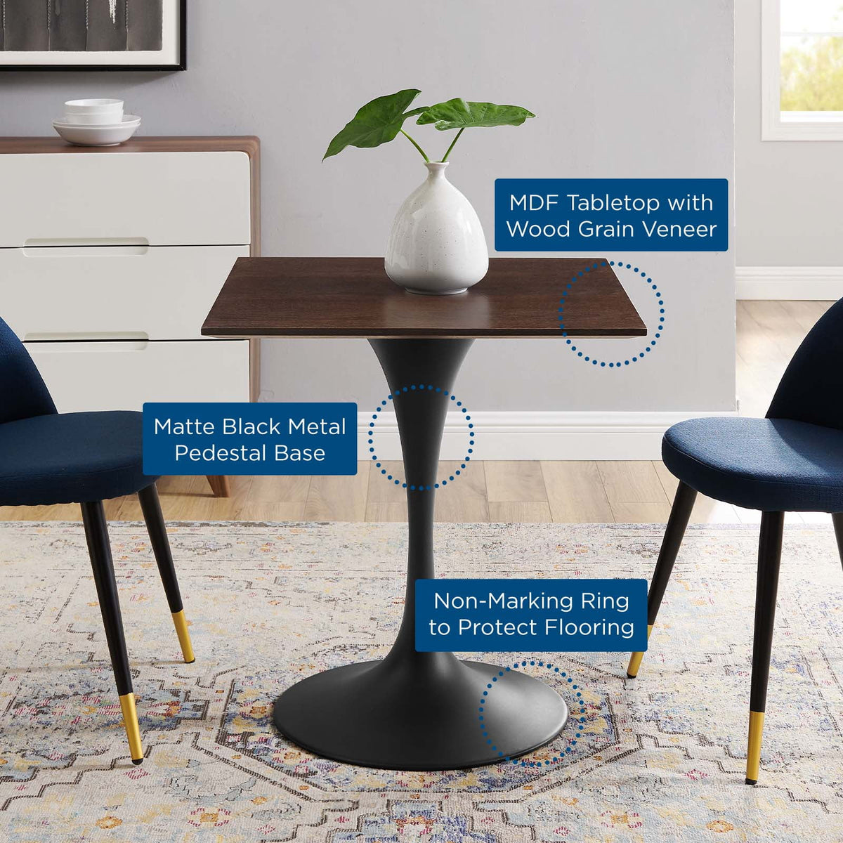 Square Wood Dining Table U10444