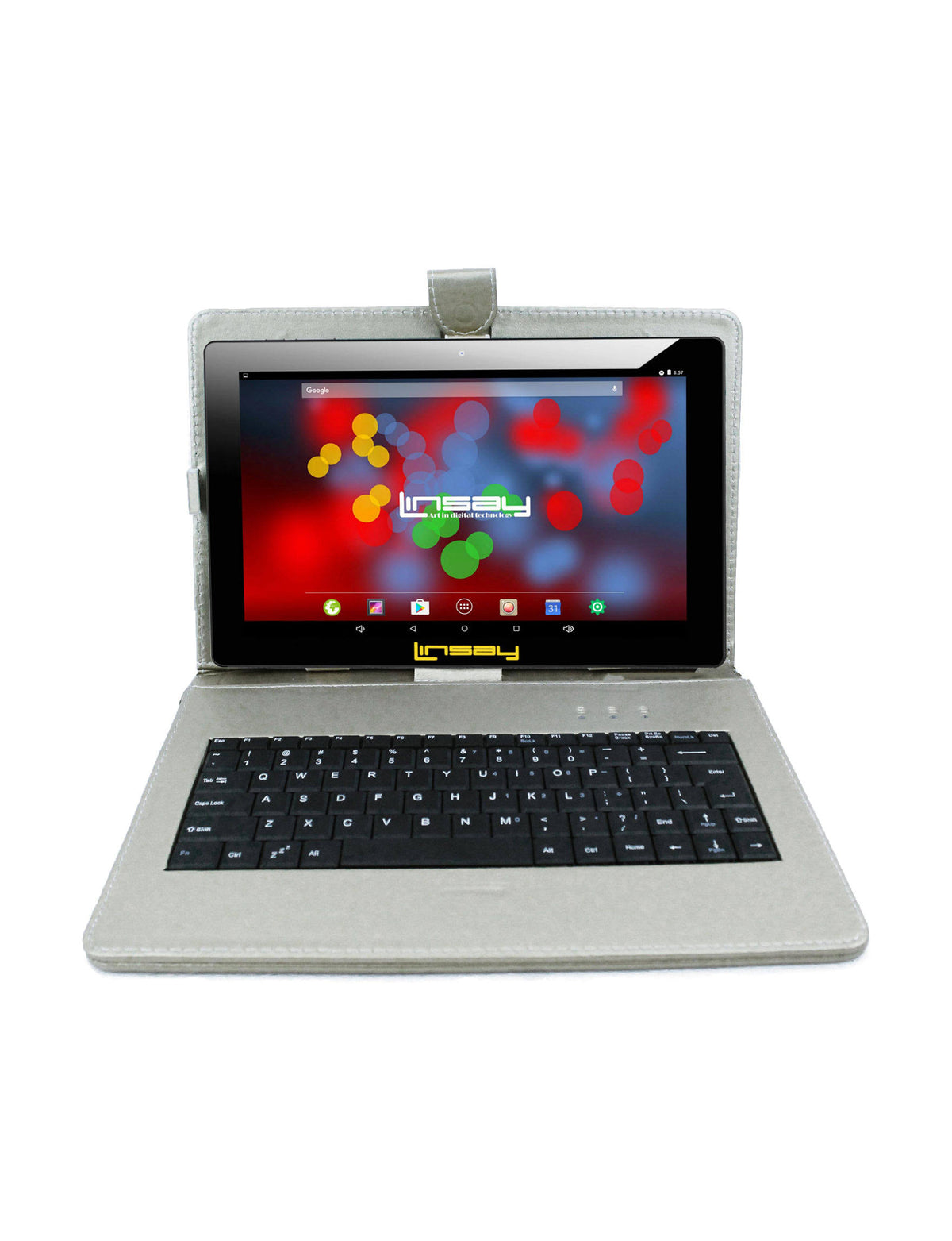 Black 10.1x22 IPS Screen Tablet with Keyboard Case W676747