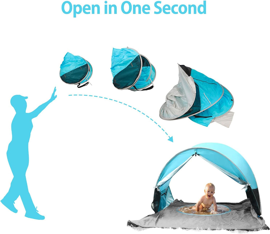 Large Pop Up Baby Beach Tent with Pool V692200