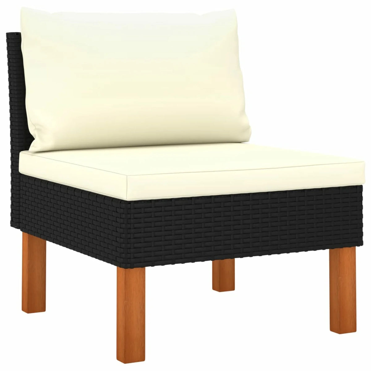 8 Piece Cream White Cushioned Poly Rattan Sectional Outdoor Furniture Set P8231