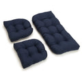 U-Shaped Twill Tufted Settee Cushion Set, Navy - Set of 3 D80067