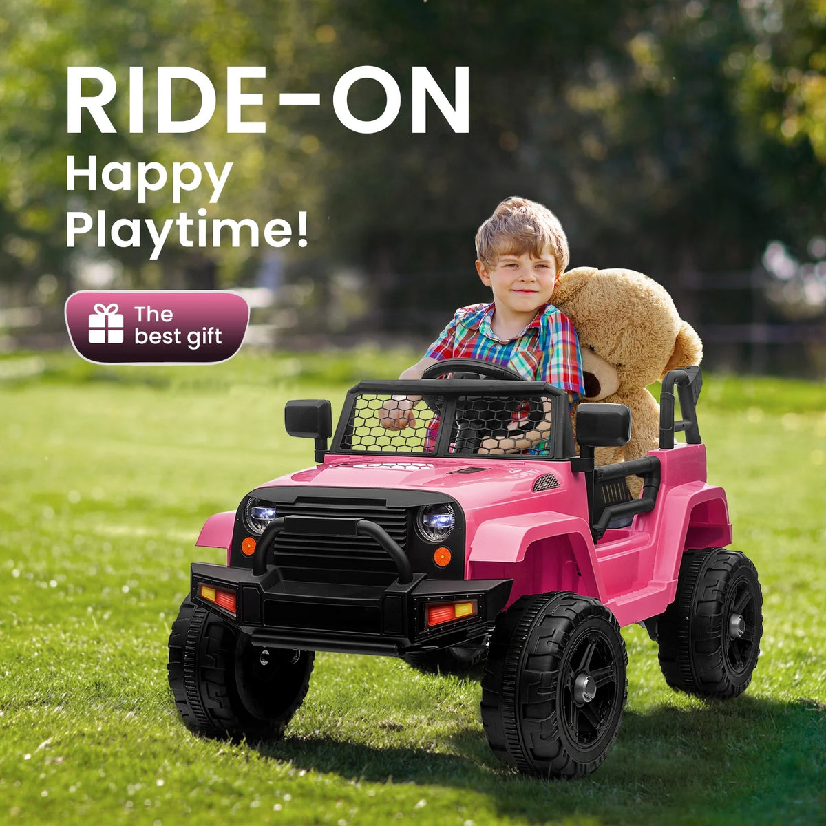 12V Pink Kids Ride on Truck with Remote Control Y795