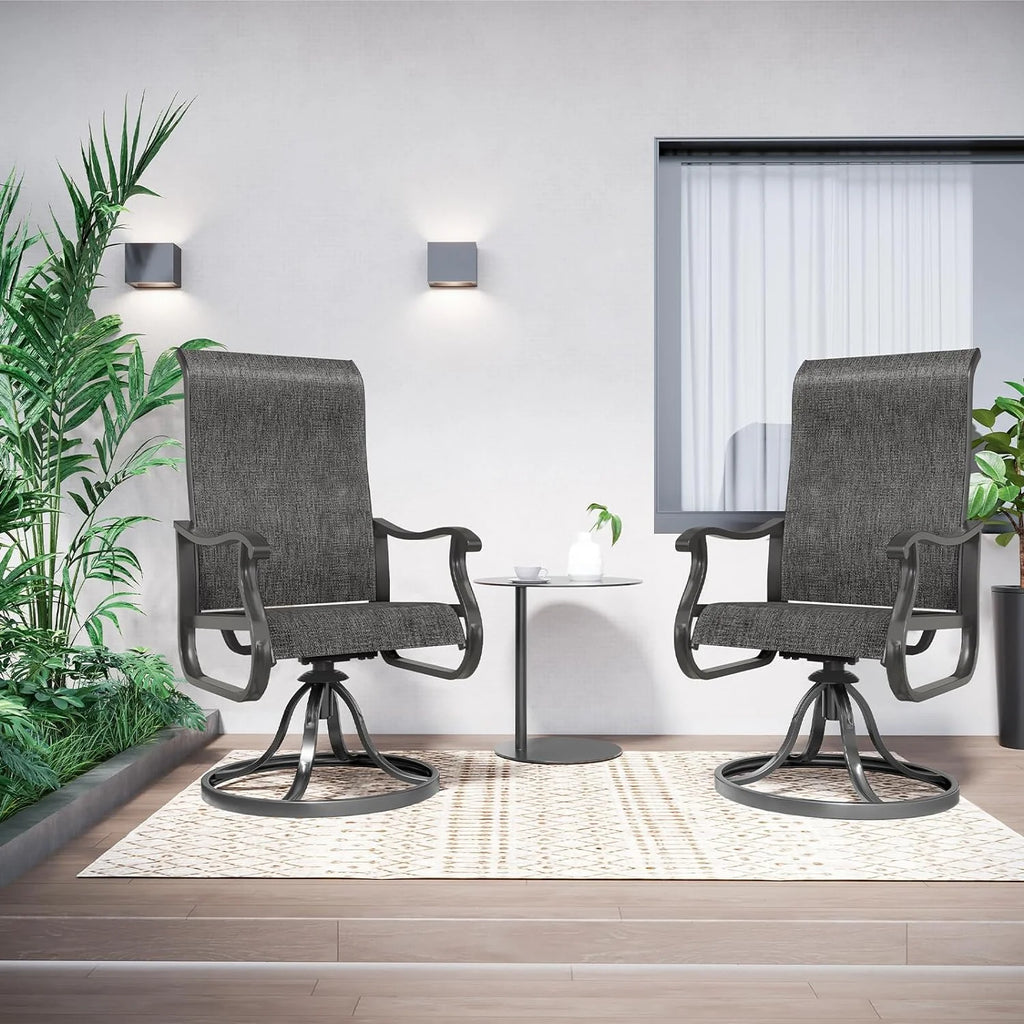 Set of 2 Swivel Outdoor Dining Chairs X3329