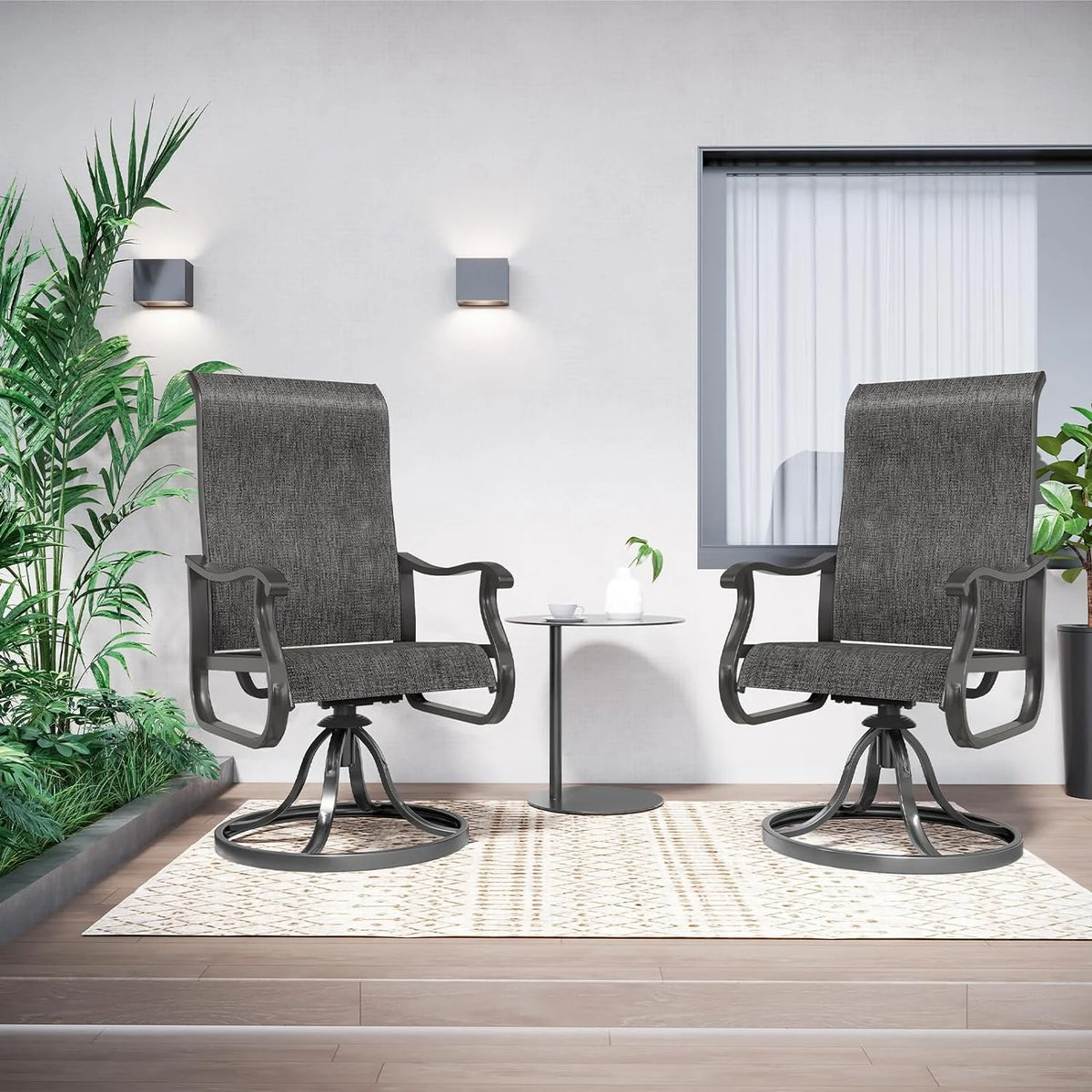Set of 2 Swivel Outdoor Dining Chairs X3329