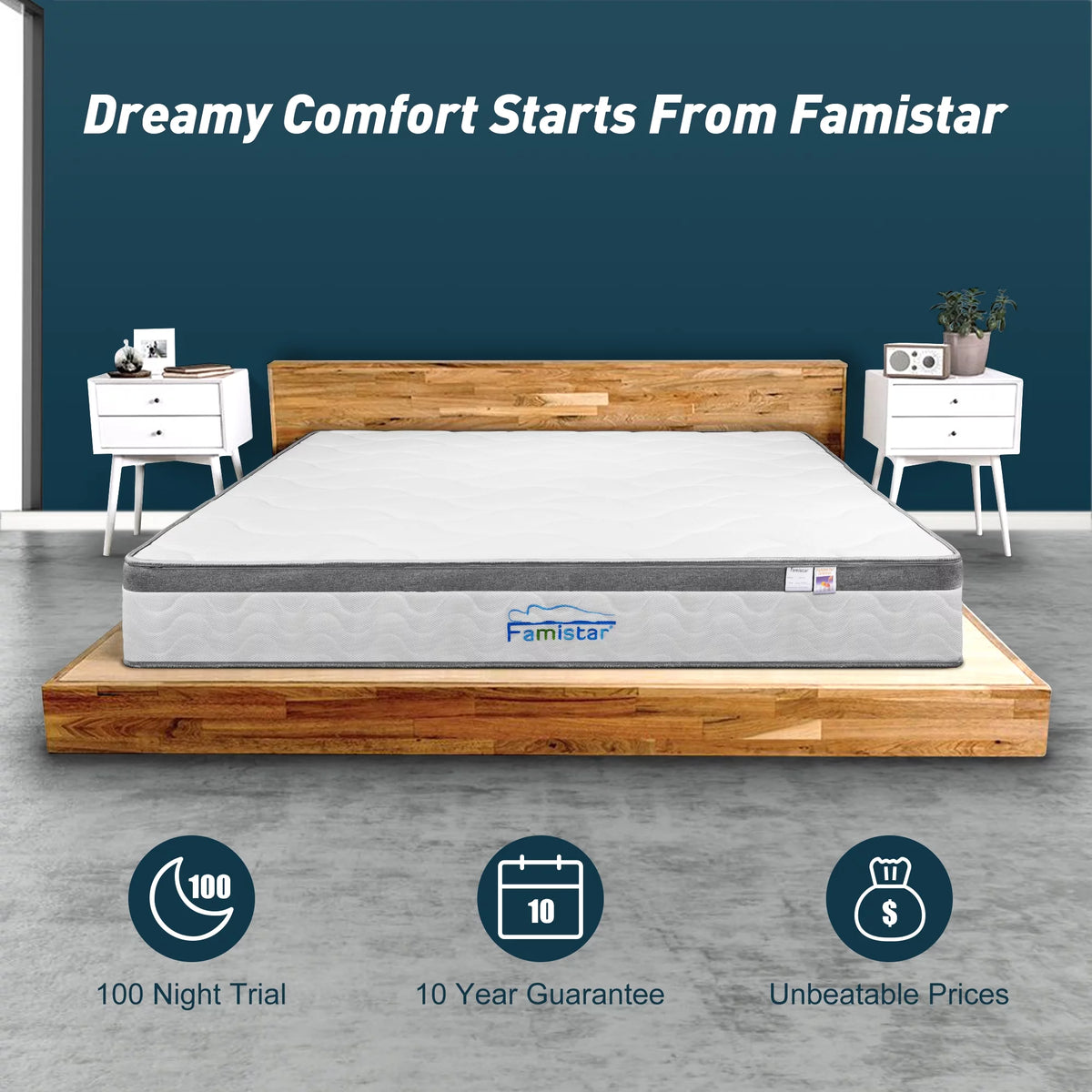 Queen Size 13 Inch Memory Foam Innerspring Hybrid Mattress K492