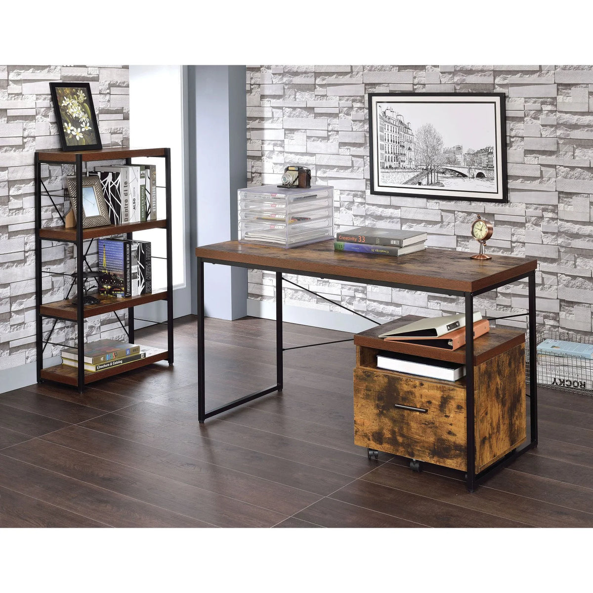 Wooden File Cabinet with Drawer P760