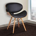 Black Faux Leather Mid-Century Dining Chair C608334