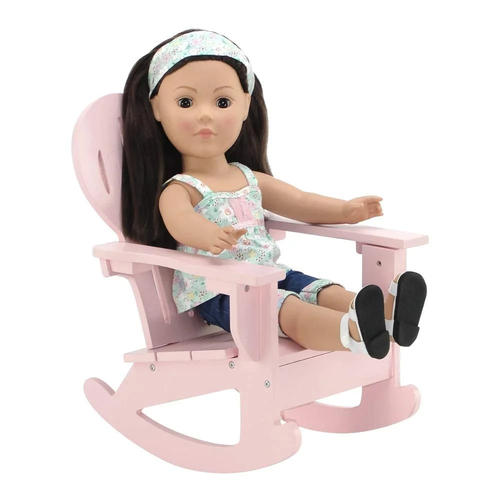 Pink Outdoor Adirondack Rocking Chair with Heart Shaped Back Z217