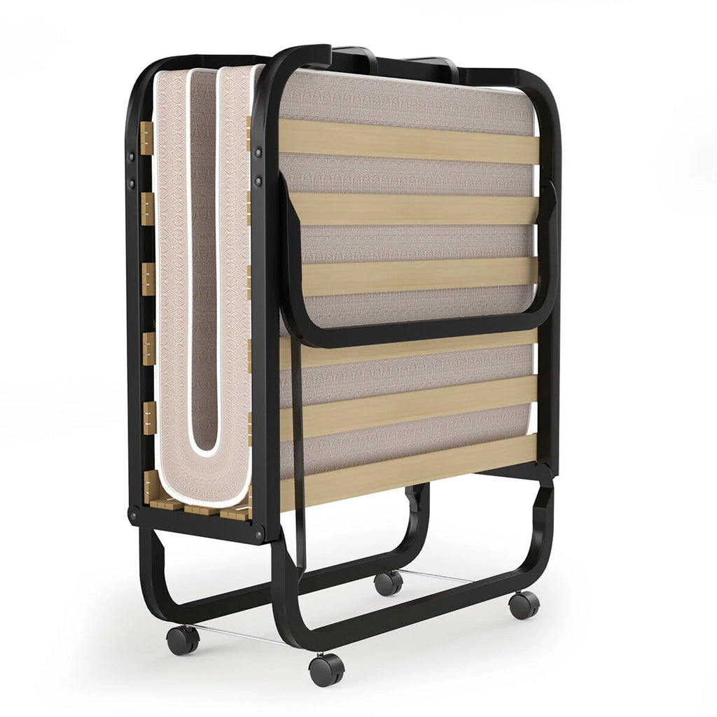 Folding Bed with Memory Foam Mattress Metal Guest Bed Z626