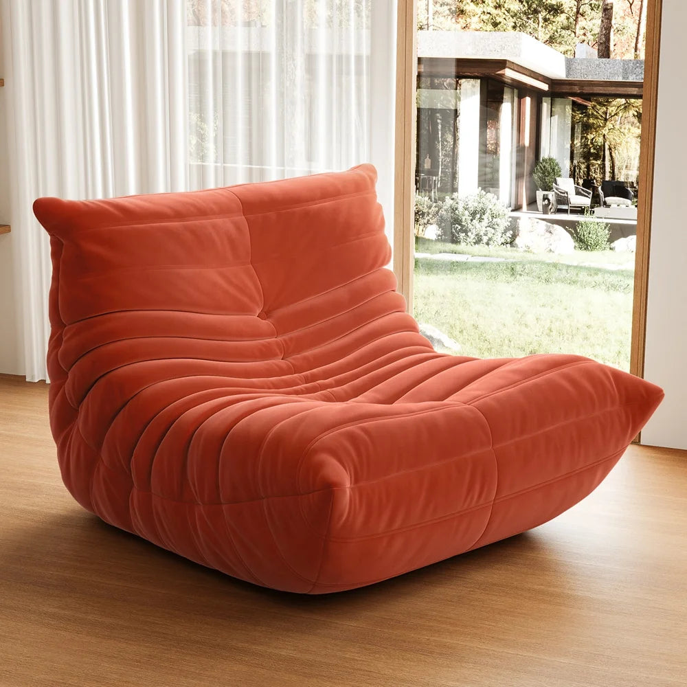 Red Suede Bean Bag Chair G378