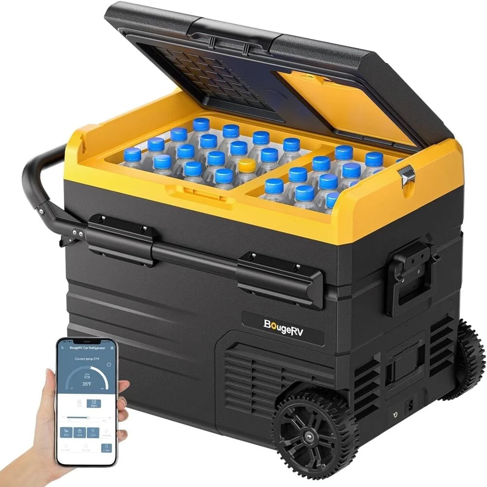 48QT Dual Zone Portable Car Refrigerator with Wheels R371