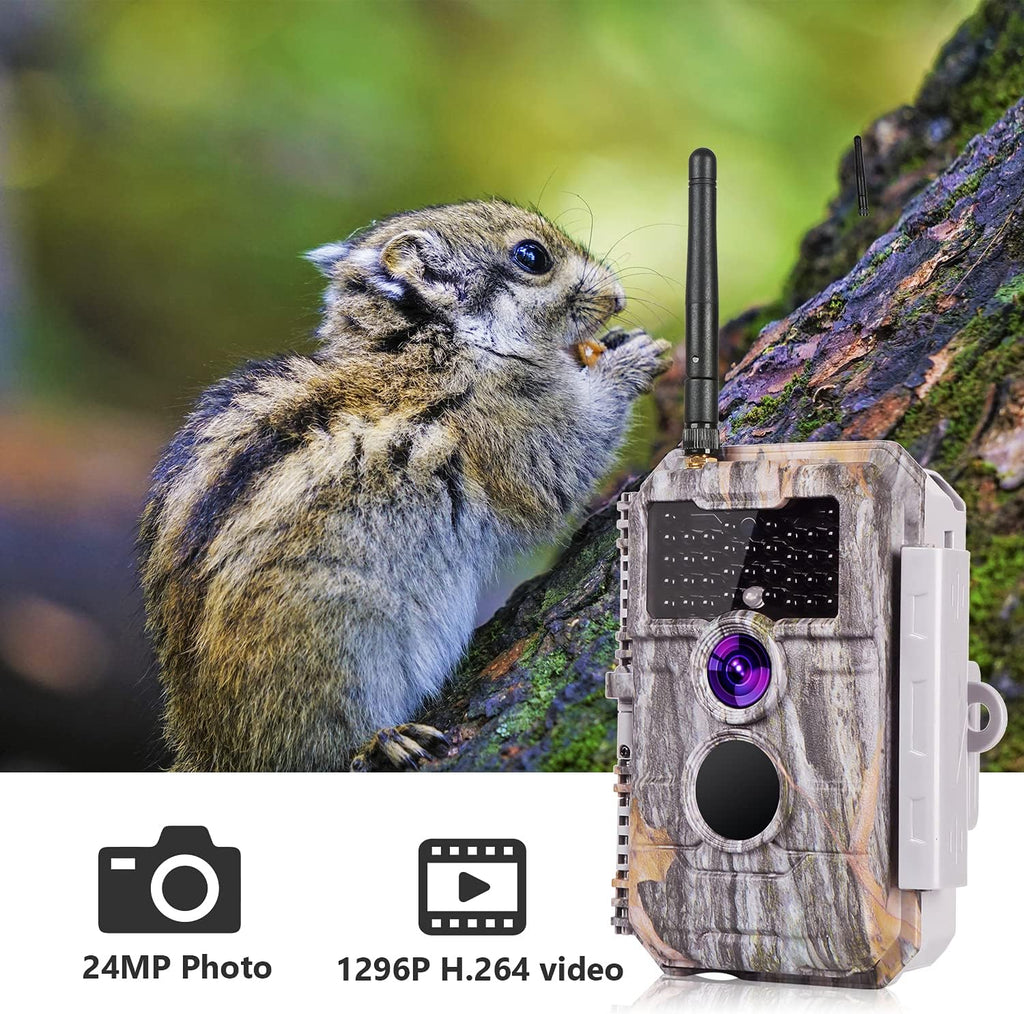 24MP 1296P No Glow Night Vision Motion Activated Waterproof Game Camera H4268