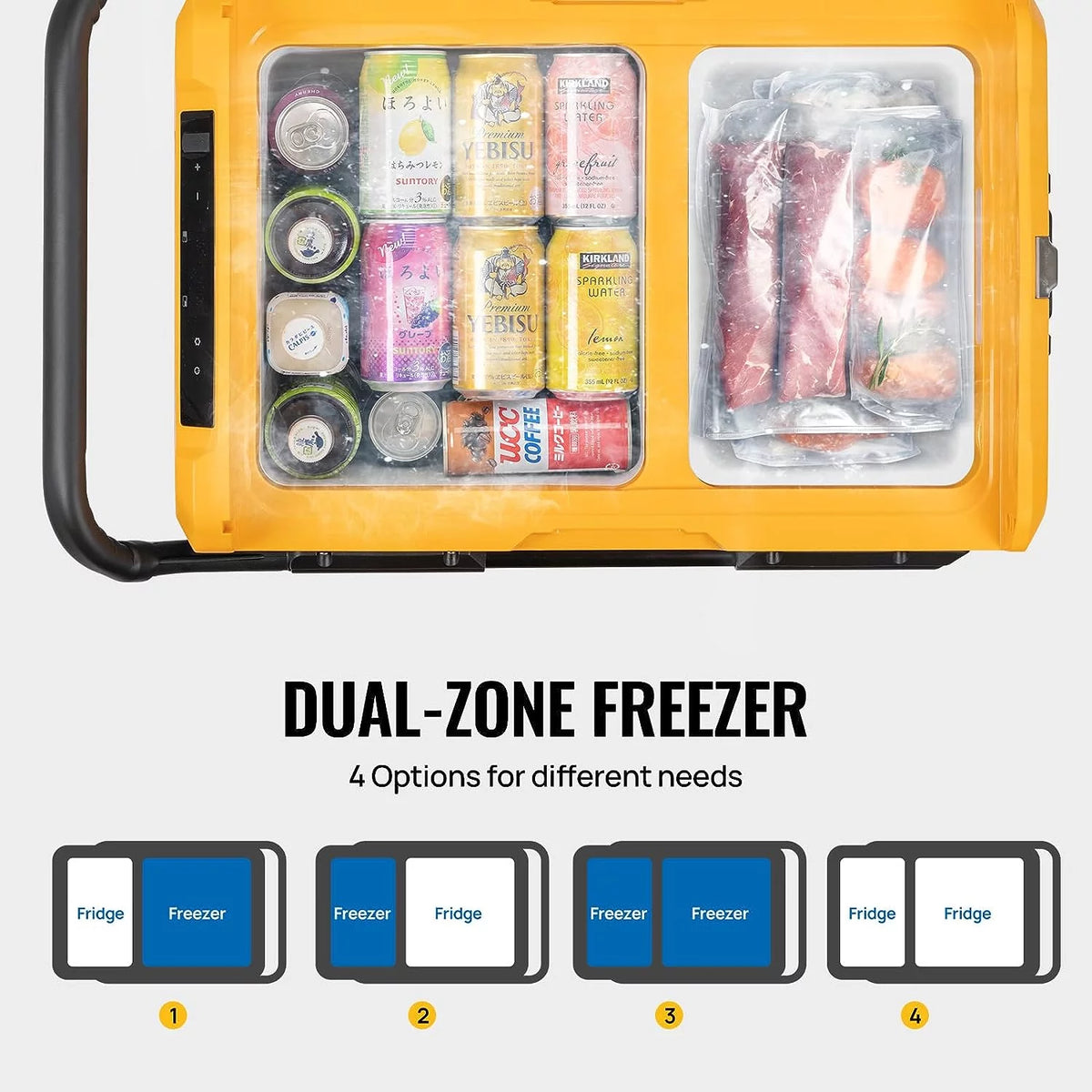 48QT Dual Zone Portable Car Refrigerator with Wheels R371
