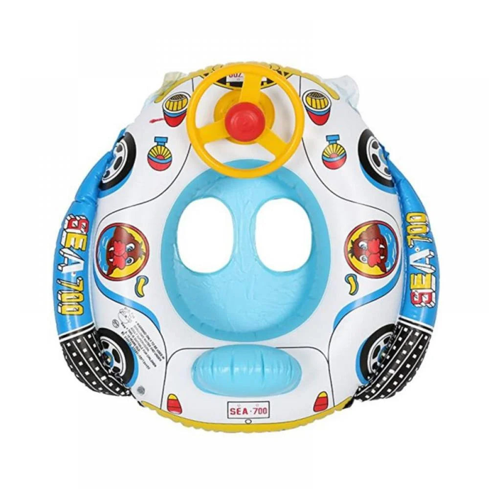 Inflatable Pool Float Ring with Steering Wheel Horn F63750