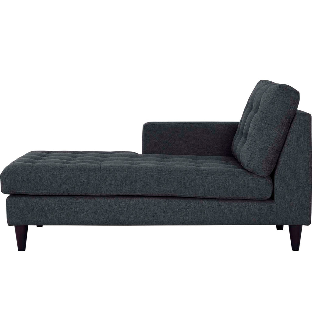 Grey Fabric Left Arm Chaise Lounge Chair R4043