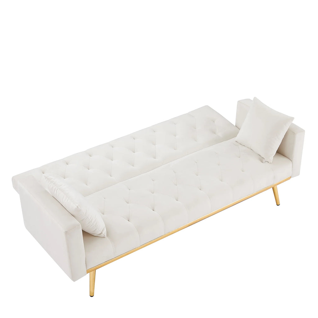 White Convertible Folding Futon Sofa Bed Y2944