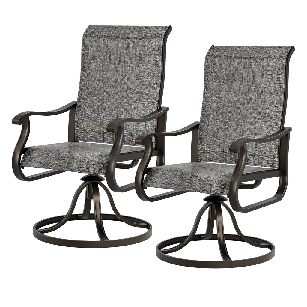 Set of 2 Swivel Outdoor Dining Chairs X3329