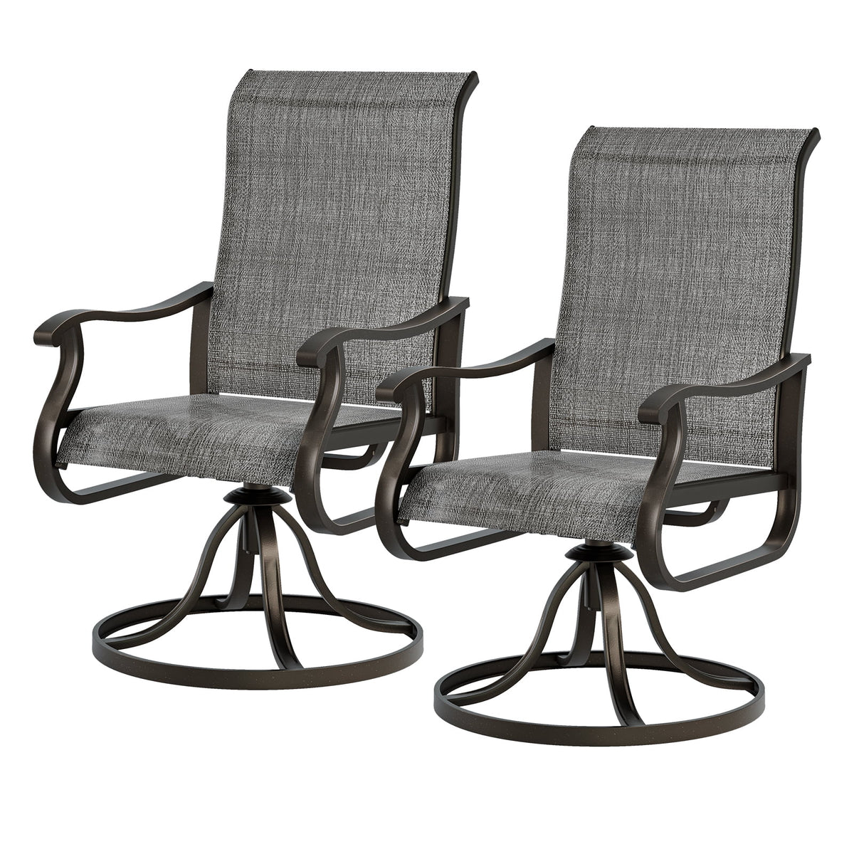 Set of 2 Swivel Outdoor Dining Chairs X3329