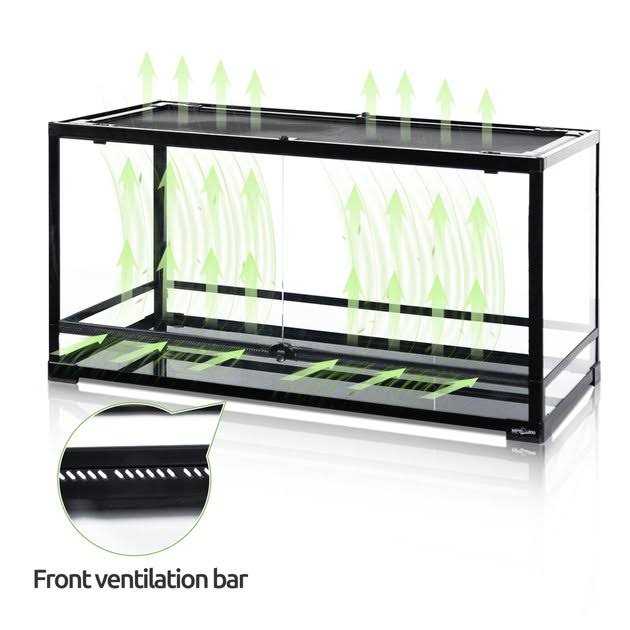 Double Hinge Door Reptile Glass Terrarium Tank H7317