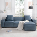 L Shaped Sofa with Removable Ottomans and 2 Pillows F1901