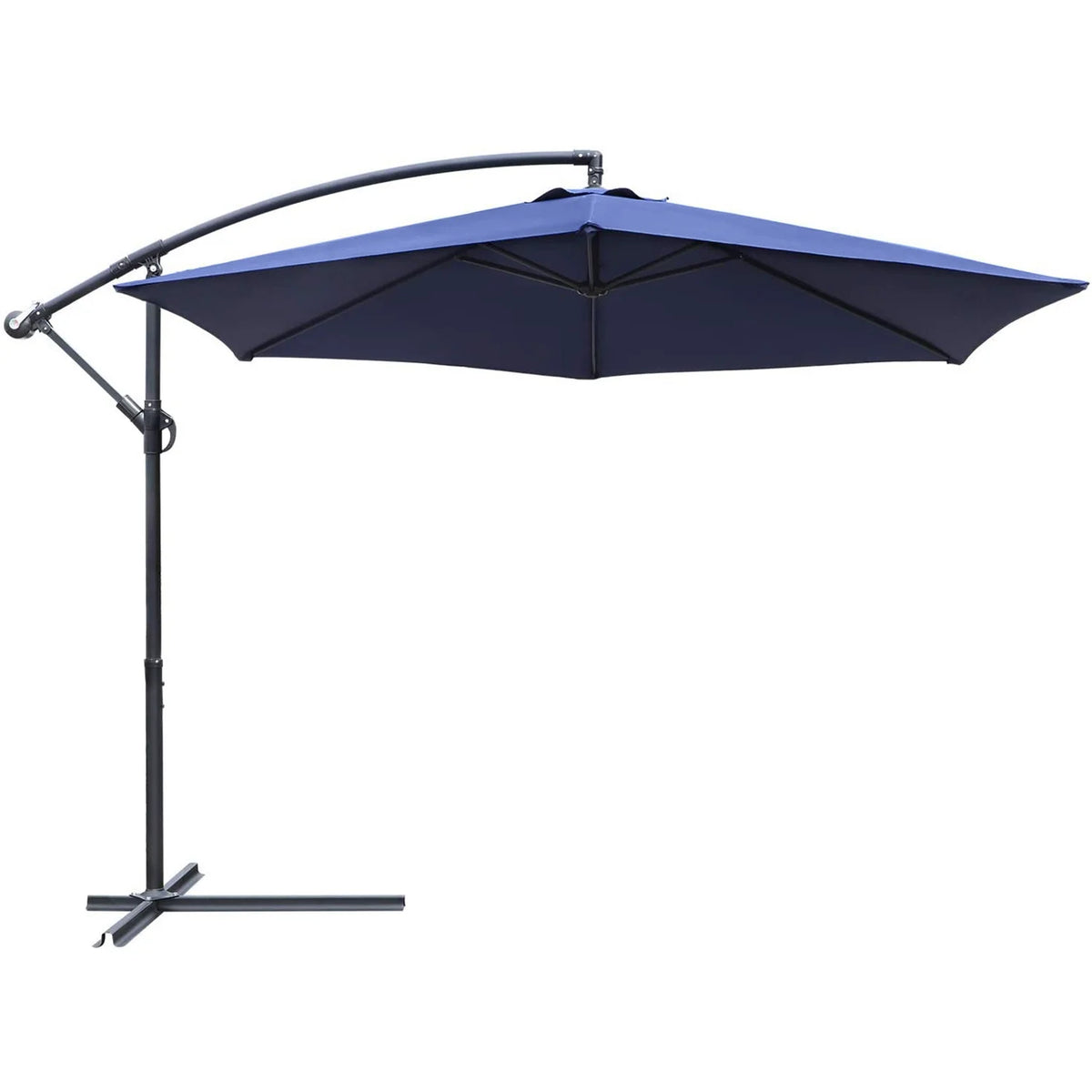 Dark Blue Patio Cantilever Umbrella with Crank & Cross Base V263146