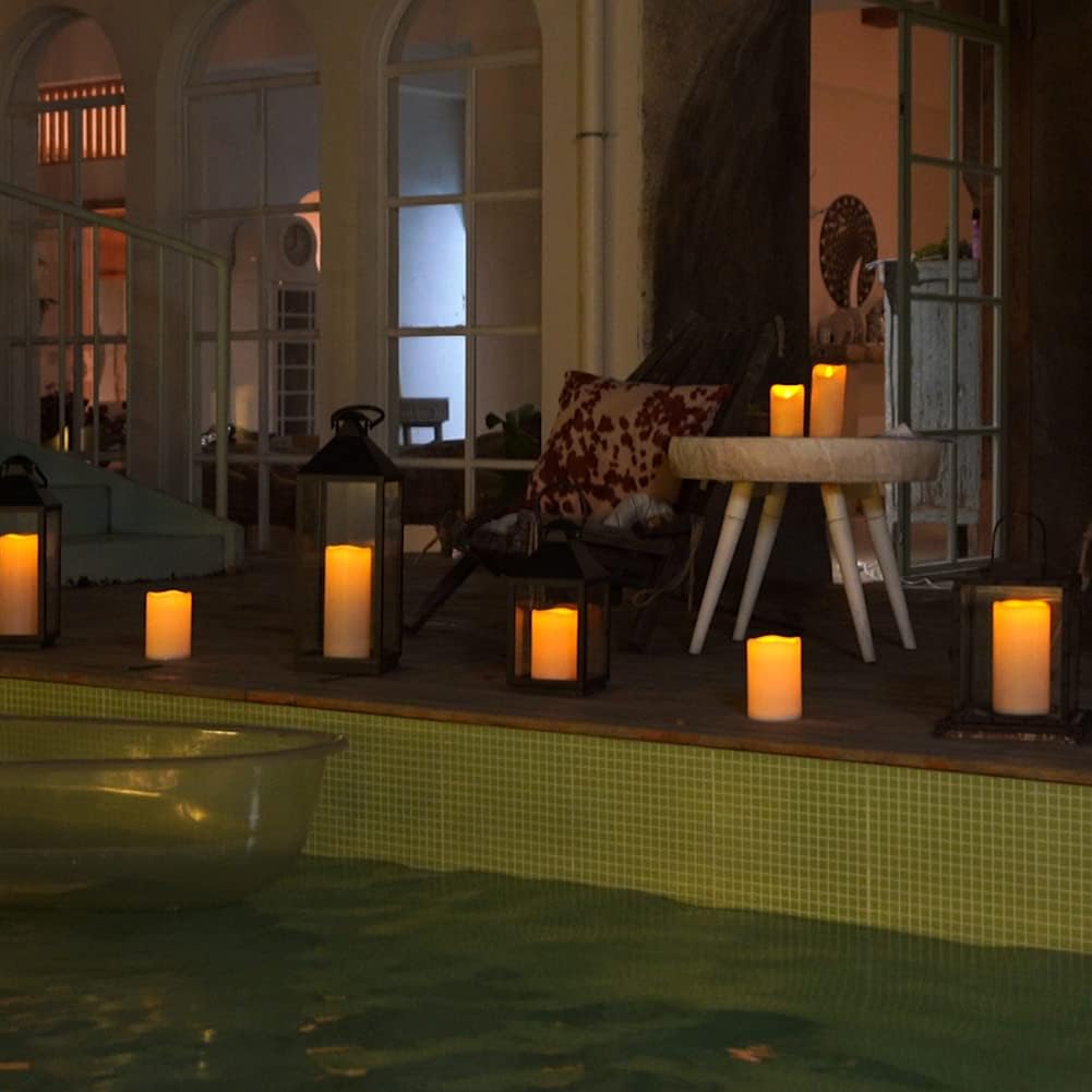 4 x Waterproof Flameless LED Pillar Candles, Set of 6 F563