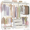 Heavy Duty Wood Clothing Rack with 3 Drawers V741