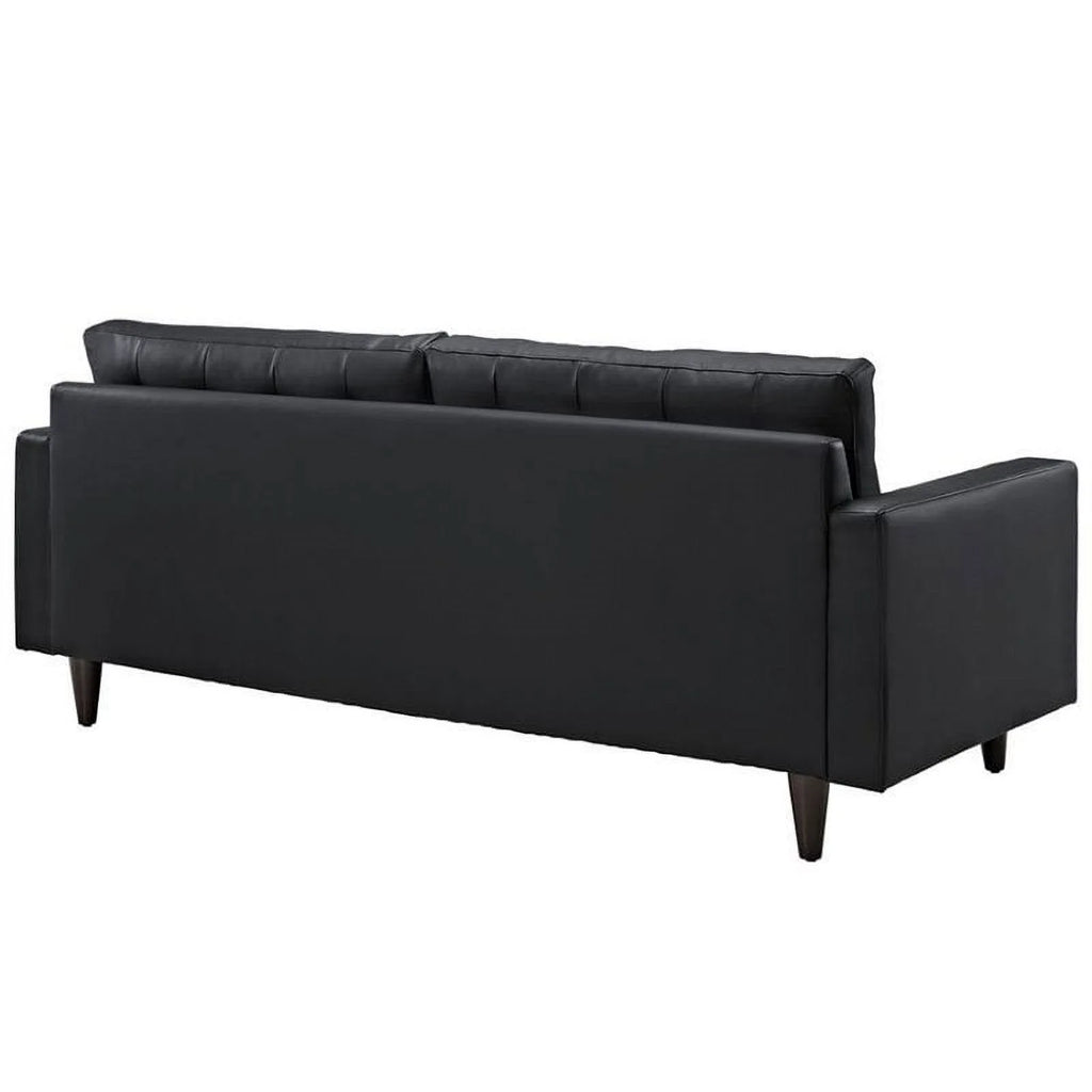 Black Leather Tufted Sofa D57801
