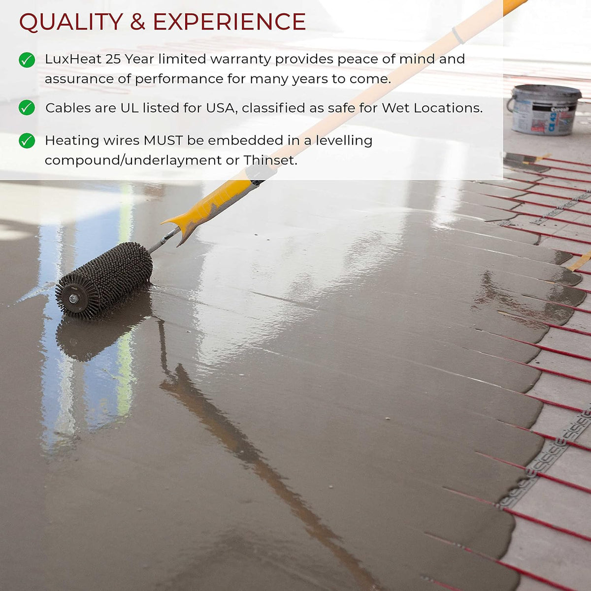 20 Sqft Electric Radiant Floor Heating System with Programmable Touch Thermostat X7452