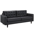 Black Leather Tufted Sofa D57801