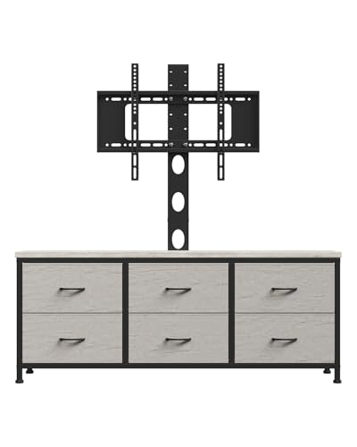 Black TV Stand with Mount and 6 Drawer Dresser B936116