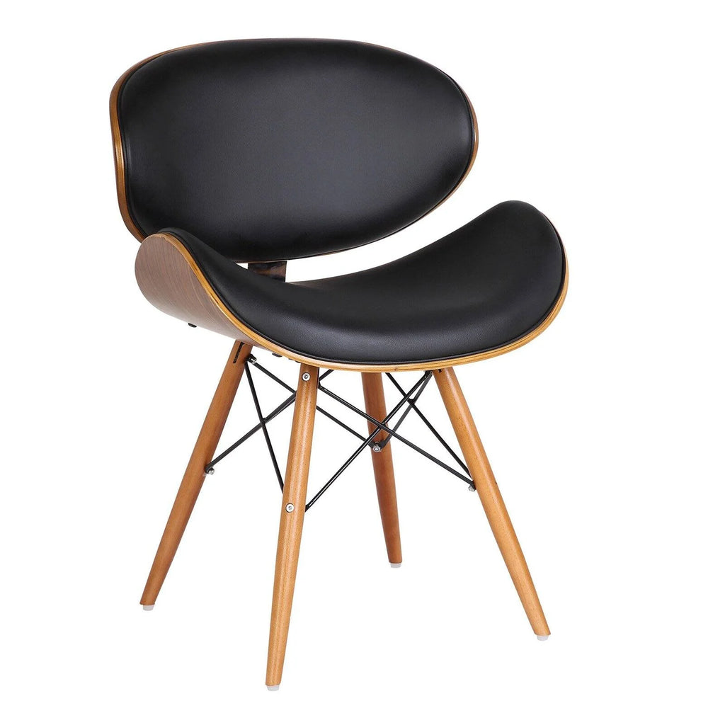 Black Faux Leather Mid-Century Dining Chair C608334