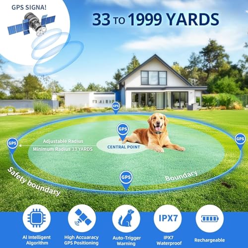 Wireless GPS Dog Fence with Shock Collar D90973