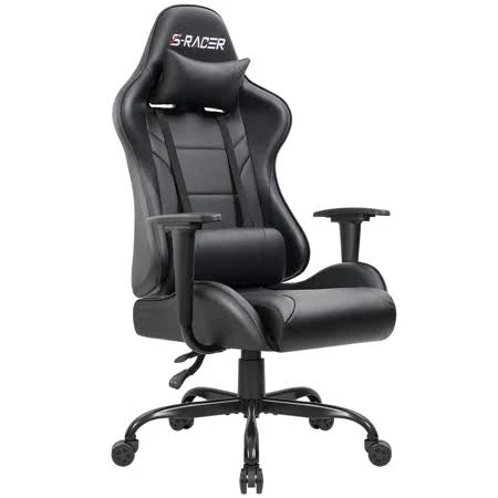 Carbon PU Leather Reclining Black Racing Style Ergonomic Swivel Chair L24771
