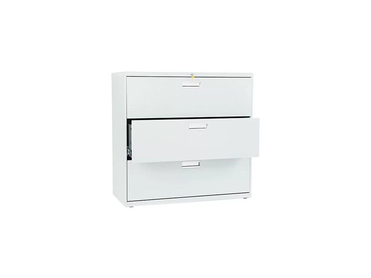 Light Gray Three-Drawer Lateral File M220105