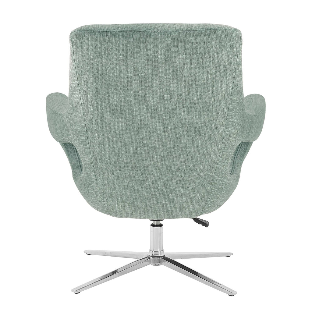 Spa Blue Fabric Adjustable Swivel Accent Chair Y3142